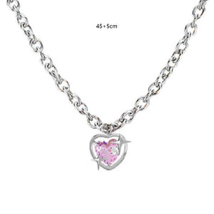 Pink Heart Crystal Chain