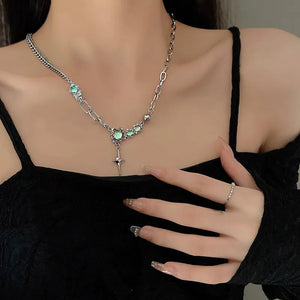 Crystal Opal Pendant Necklace