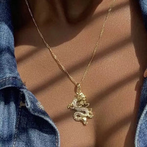 Rhinestone Dragon Necklace
