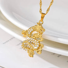 Load image into Gallery viewer, Rhinestone Dragon Necklace
